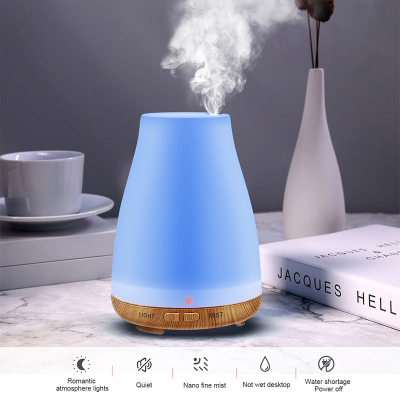 Wood Grain Aroma Diffuser — Humidifier & Night Light