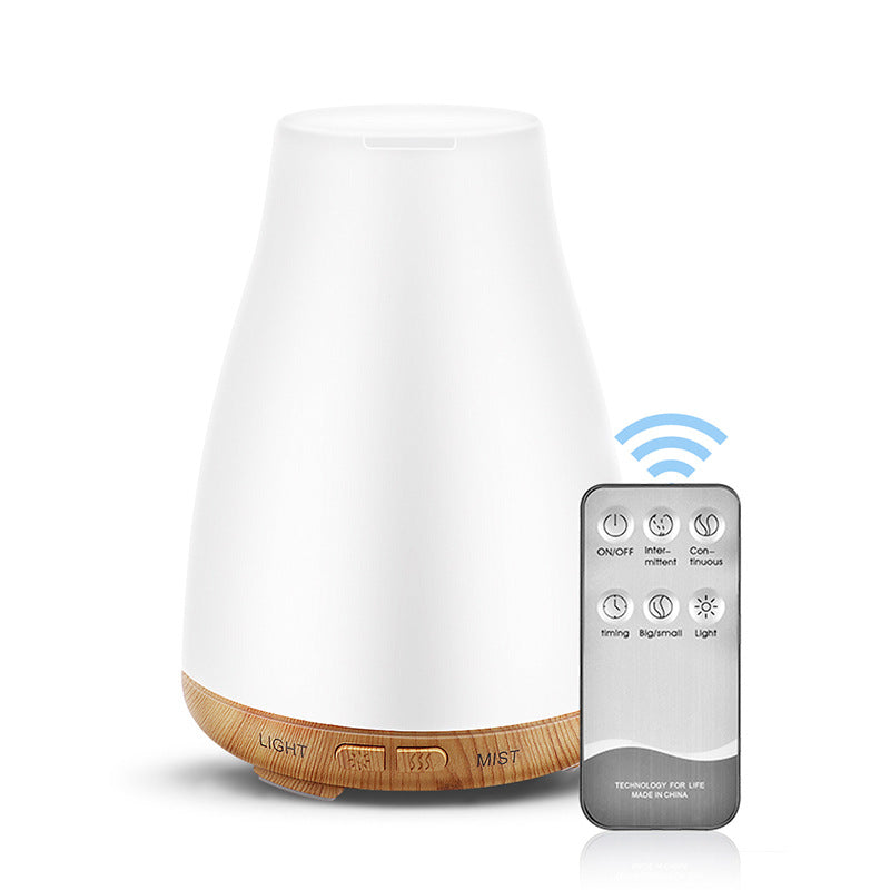 Wood Grain Aroma Diffuser — Humidifier & Night Light