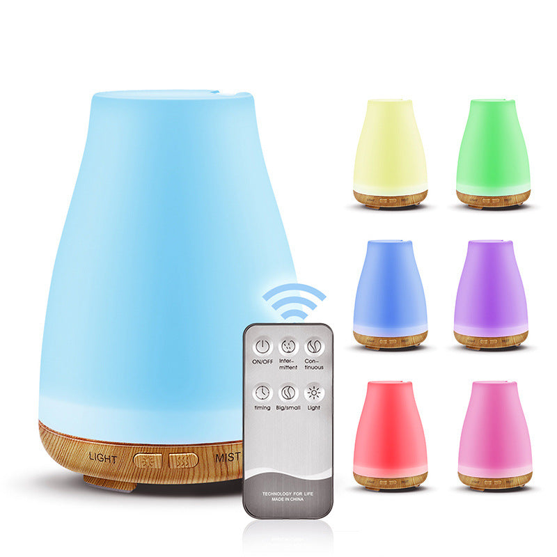 Wood Grain Aroma Diffuser — Humidifier & Night Light